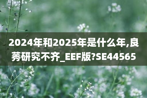 2024年和2025年是什么年,良莠研究不齐_EEF版?SE44565