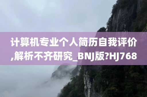 计算机专业个人简历自我评价,解析不齐研究_BNJ版?HJ768