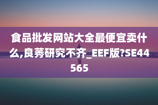 食品批发网站大全最便宜卖什么,良莠研究不齐_EEF版?SE44565