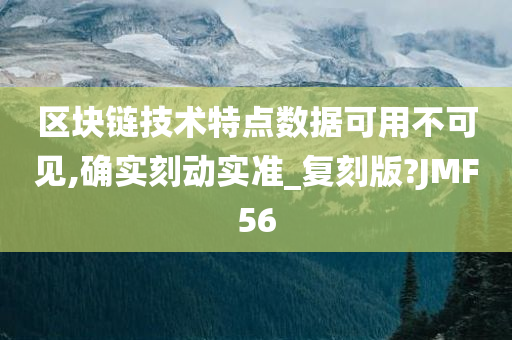 区块链技术特点数据可用不可见,确实刻动实准_复刻版?JMF56