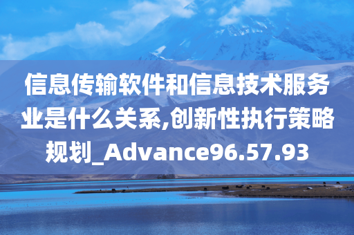 信息传输软件和信息技术服务业是什么关系,创新性执行策略规划_Advance96.57.93