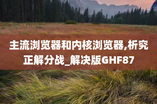 主流浏览器和内核浏览器,析究正解分战_解决版GHF87