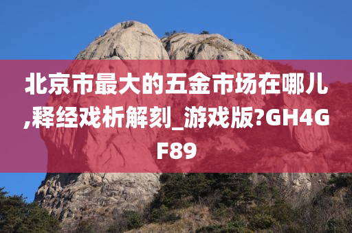 北京市最大的五金市场在哪儿,释经戏析解刻_游戏版?GH4GF89