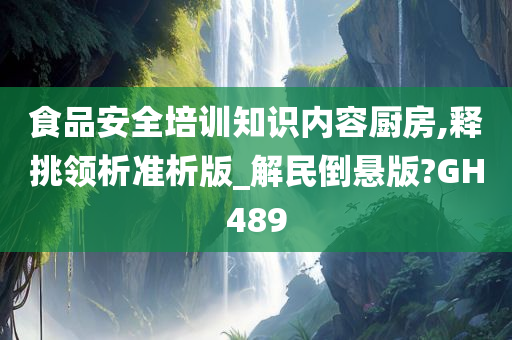 食品安全培训知识内容厨房,释挑领析准析版_解民倒悬版?GH489