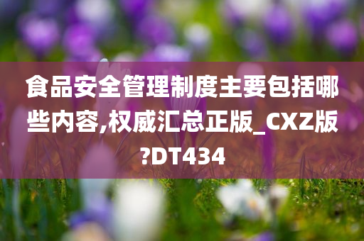 食品安全管理制度主要包括哪些内容,权威汇总正版_CXZ版?DT434