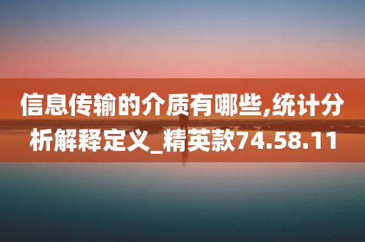 信息传输的介质有哪些,统计分析解释定义_精英款74.58.11