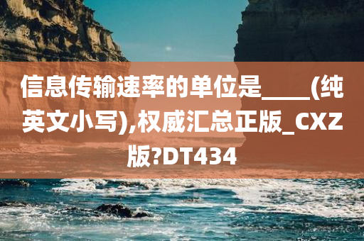 信息传输速率的单位是____(纯英文小写),权威汇总正版_CXZ版?DT434