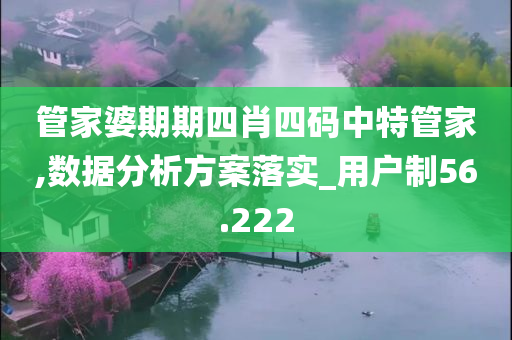 管家婆期期四肖四码中特管家,数据分析方案落实_用户制56.222