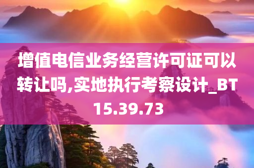 增值电信业务经营许可证可以转让吗,实地执行考察设计_BT15.39.73