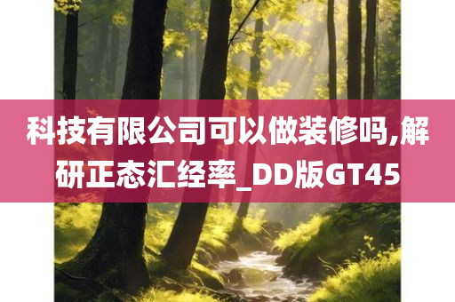 科技有限公司可以做装修吗,解研正态汇经率_DD版GT45