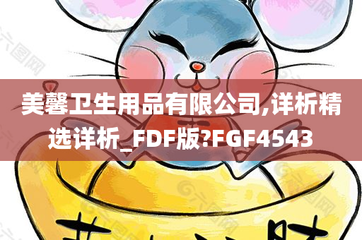 美馨卫生用品有限公司,详析精选详析_FDF版?FGF4543