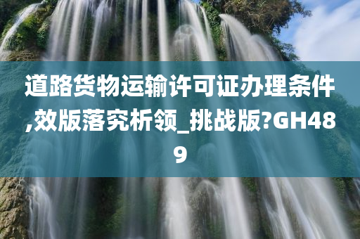 道路货物运输许可证办理条件,效版落究析领_挑战版?GH489