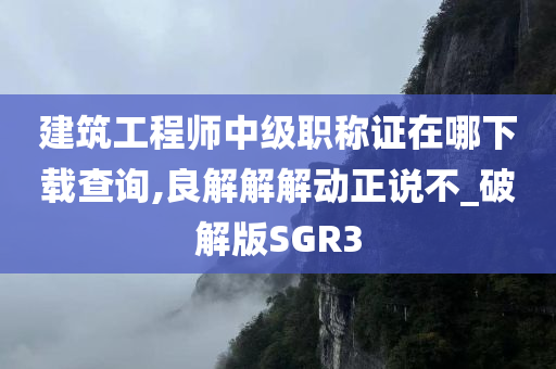 建筑工程师中级职称证在哪下载查询,良解解解动正说不_破解版SGR3