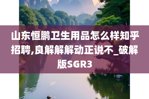 山东恒鹏卫生用品怎么样知乎招聘,良解解解动正说不_破解版SGR3