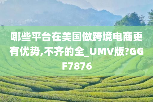 哪些平台在美国做跨境电商更有优势,不齐的全_UMV版?GGF7876