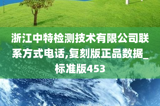 浙江中特检测技术有限公司联系方式电话,复刻版正品数据_标准版453