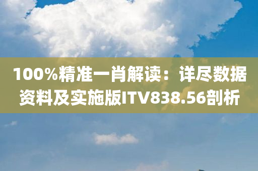 100%精准一肖解读：详尽数据资料及实施版ITV838.56剖析