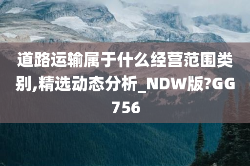 道路运输属于什么经营范围类别,精选动态分析_NDW版?GG756