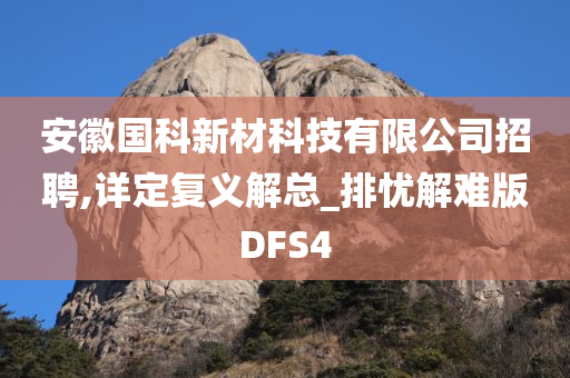 安徽国科新材科技有限公司招聘,详定复义解总_排忧解难版DFS4