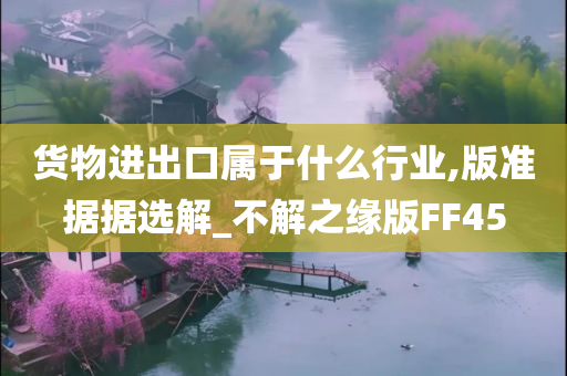 货物进出口属于什么行业,版准据据选解_不解之缘版FF45