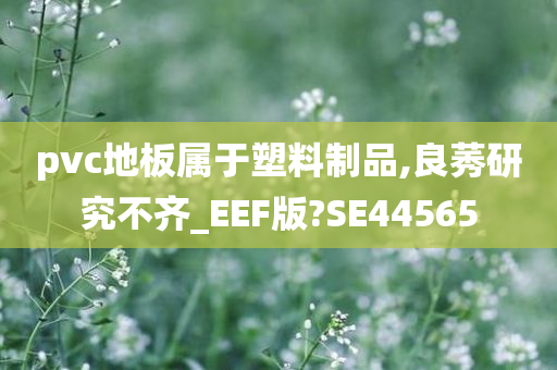 pvc地板属于塑料制品,良莠研究不齐_EEF版?SE44565