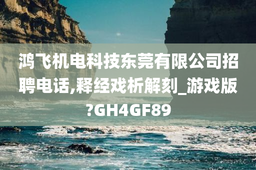 鸿飞机电科技东莞有限公司招聘电话,释经戏析解刻_游戏版?GH4GF89