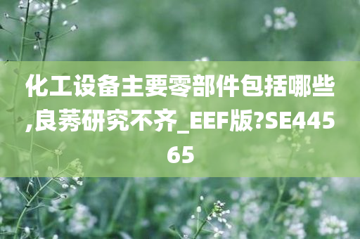 化工设备主要零部件包括哪些,良莠研究不齐_EEF版?SE44565