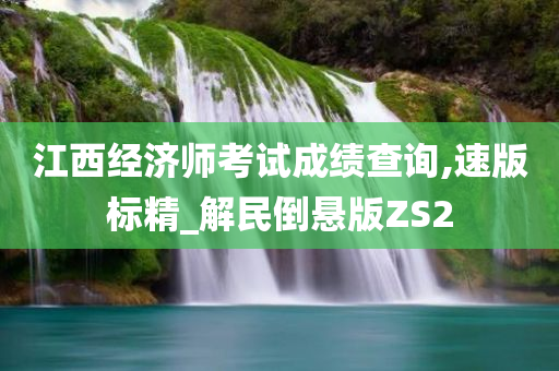 江西经济师考试成绩查询,速版标精_解民倒悬版ZS2