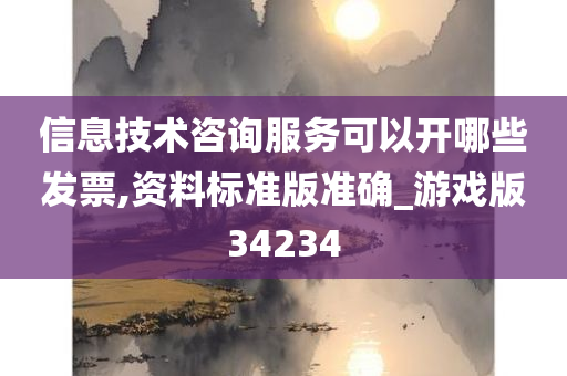 信息技术咨询服务可以开哪些发票,资料标准版准确_游戏版34234