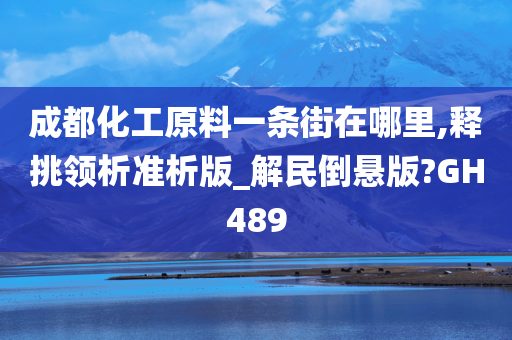 成都化工原料一条街在哪里,释挑领析准析版_解民倒悬版?GH489