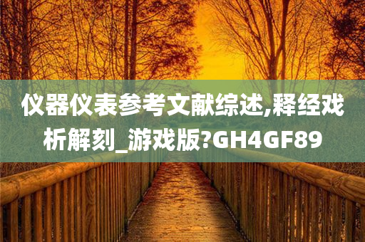 仪器仪表参考文献综述,释经戏析解刻_游戏版?GH4GF89