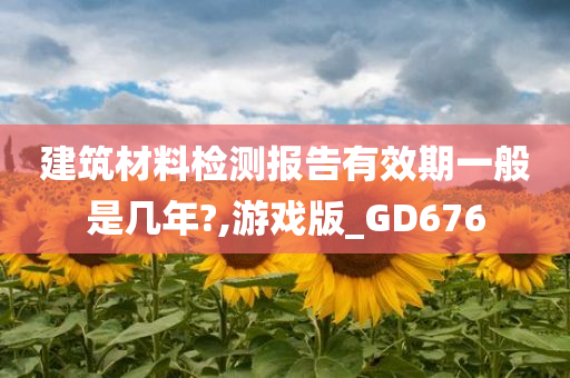 建筑材料检测报告有效期一般是几年?,游戏版_GD676