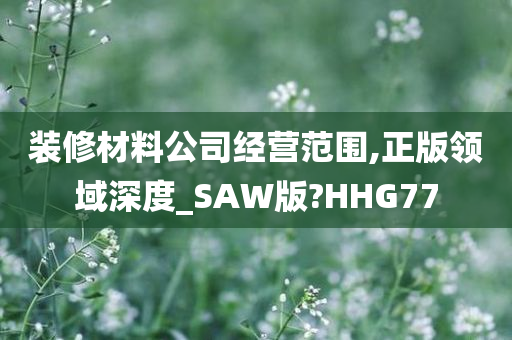 装修材料公司经营范围,正版领域深度_SAW版?HHG77