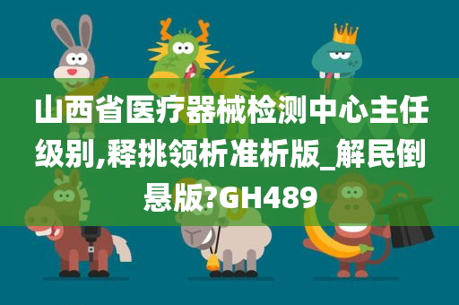 山西省医疗器械检测中心主任级别,释挑领析准析版_解民倒悬版?GH489