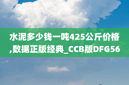 水泥多少钱一吨425公斤价格,数据正版经典_CCB版DFG56