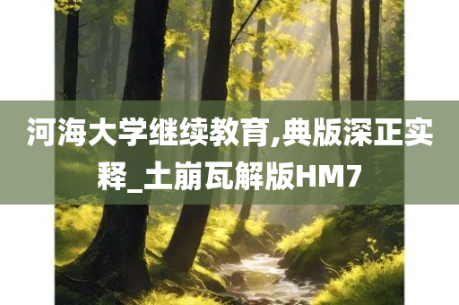 河海大学继续教育,典版深正实释_土崩瓦解版HM7