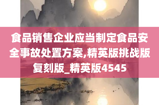 食品销售企业应当制定食品安全事故处置方案,精英版挑战版复刻版_精英版4545