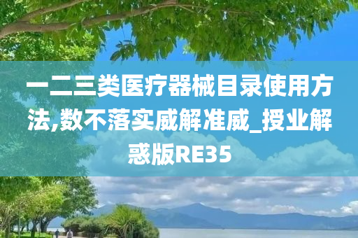 一二三类医疗器械目录使用方法,数不落实威解准威_授业解惑版RE35