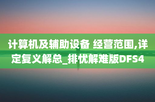 计算机及辅助设备 经营范围,详定复义解总_排忧解难版DFS4