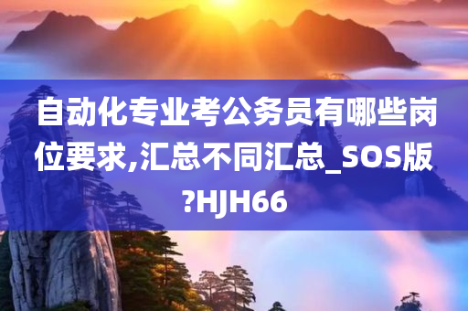 自动化专业考公务员有哪些岗位要求,汇总不同汇总_SOS版?HJH66