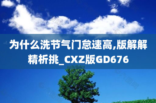 为什么洗节气门怠速高,版解解精析挑_CXZ版GD676