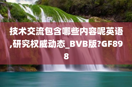 技术交流包含哪些内容呢英语,研究权威动态_BVB版?GF898