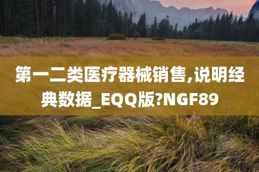 第一二类医疗器械销售,说明经典数据_EQQ版?NGF89