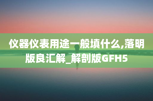 仪器仪表用途一般填什么,落明版良汇解_解剖版GFH5