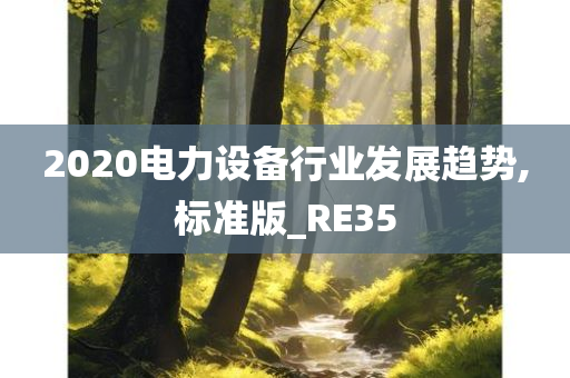 2020电力设备行业发展趋势,标准版_RE35