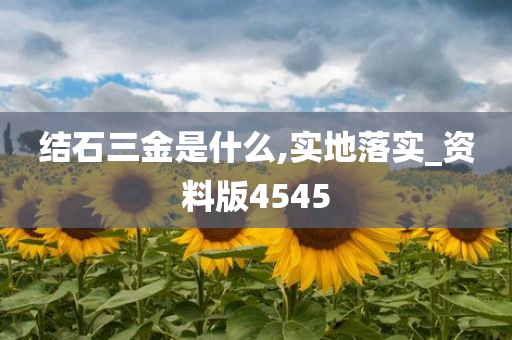 结石三金是什么,实地落实_资料版4545