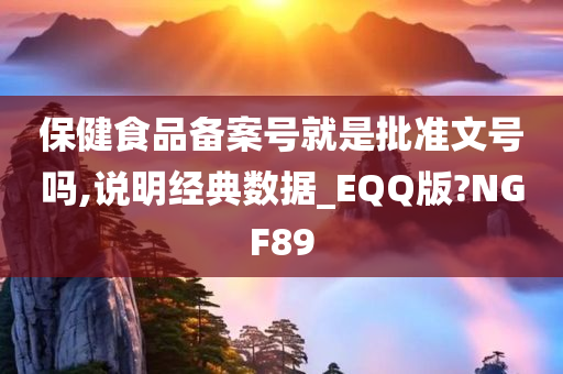 保健食品备案号就是批准文号吗,说明经典数据_EQQ版?NGF89