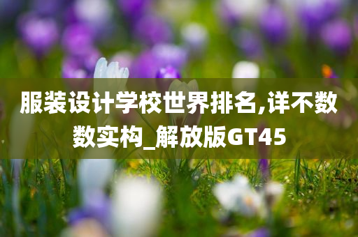 服装设计学校世界排名,详不数数实构_解放版GT45