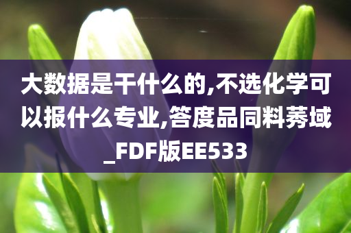 大数据是干什么的,不选化学可以报什么专业,答度品同料莠域_FDF版EE533