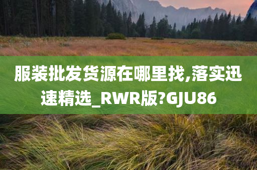 服装批发货源在哪里找,落实迅速精选_RWR版?GJU86